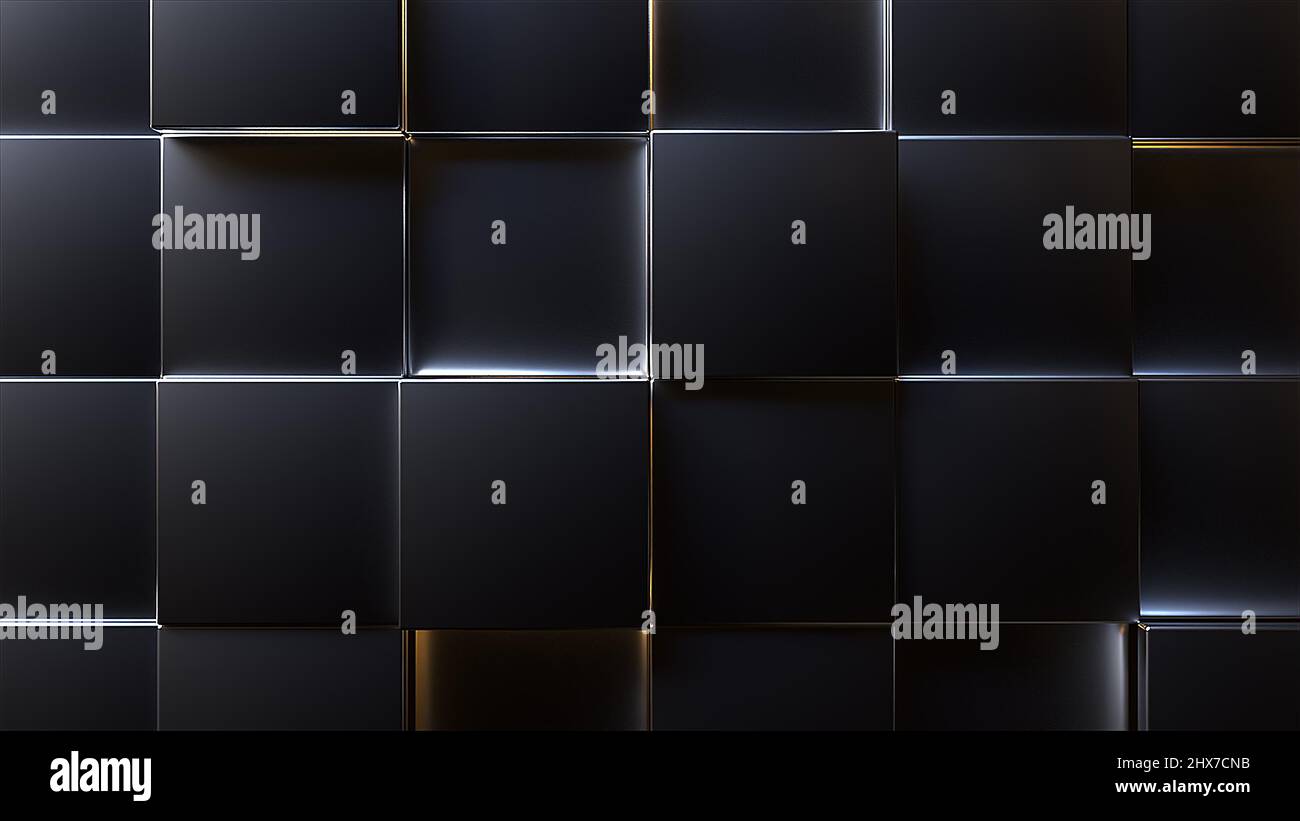 Black blocks with lights. Computer generated 3d render Stock Photo - Alamy
