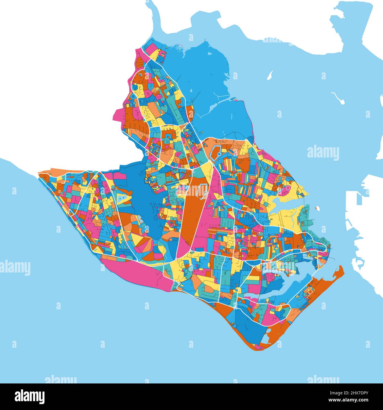 Gosport, South East England, England colorful high resolution vector ...