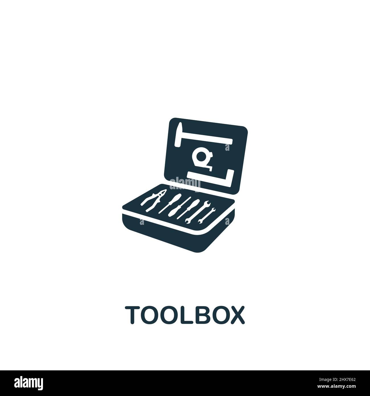 Toolbox icon. Monochrome simple icon for templates, web design and