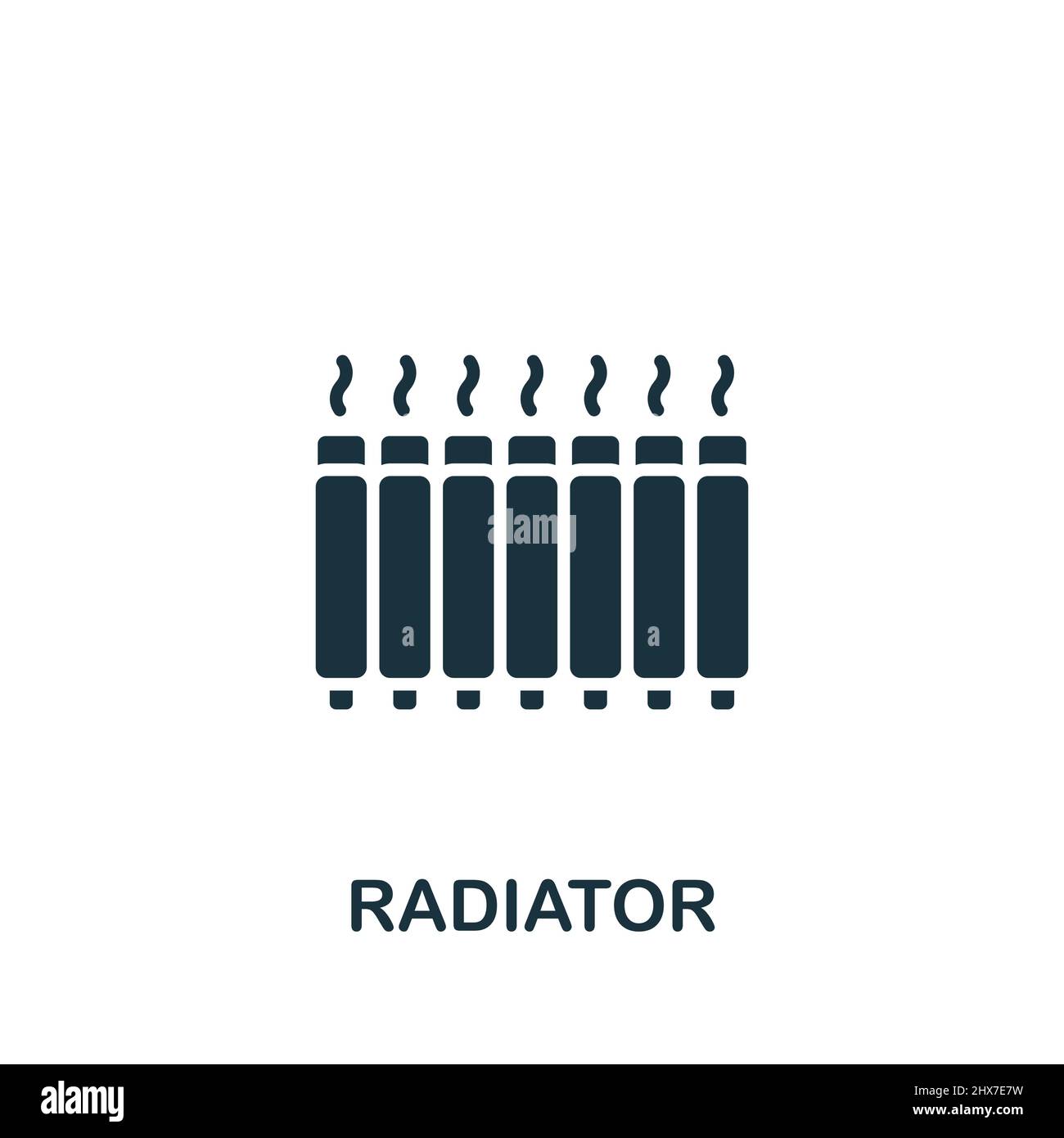 Radiator icon. Monochrome simple icon for templates, web design and