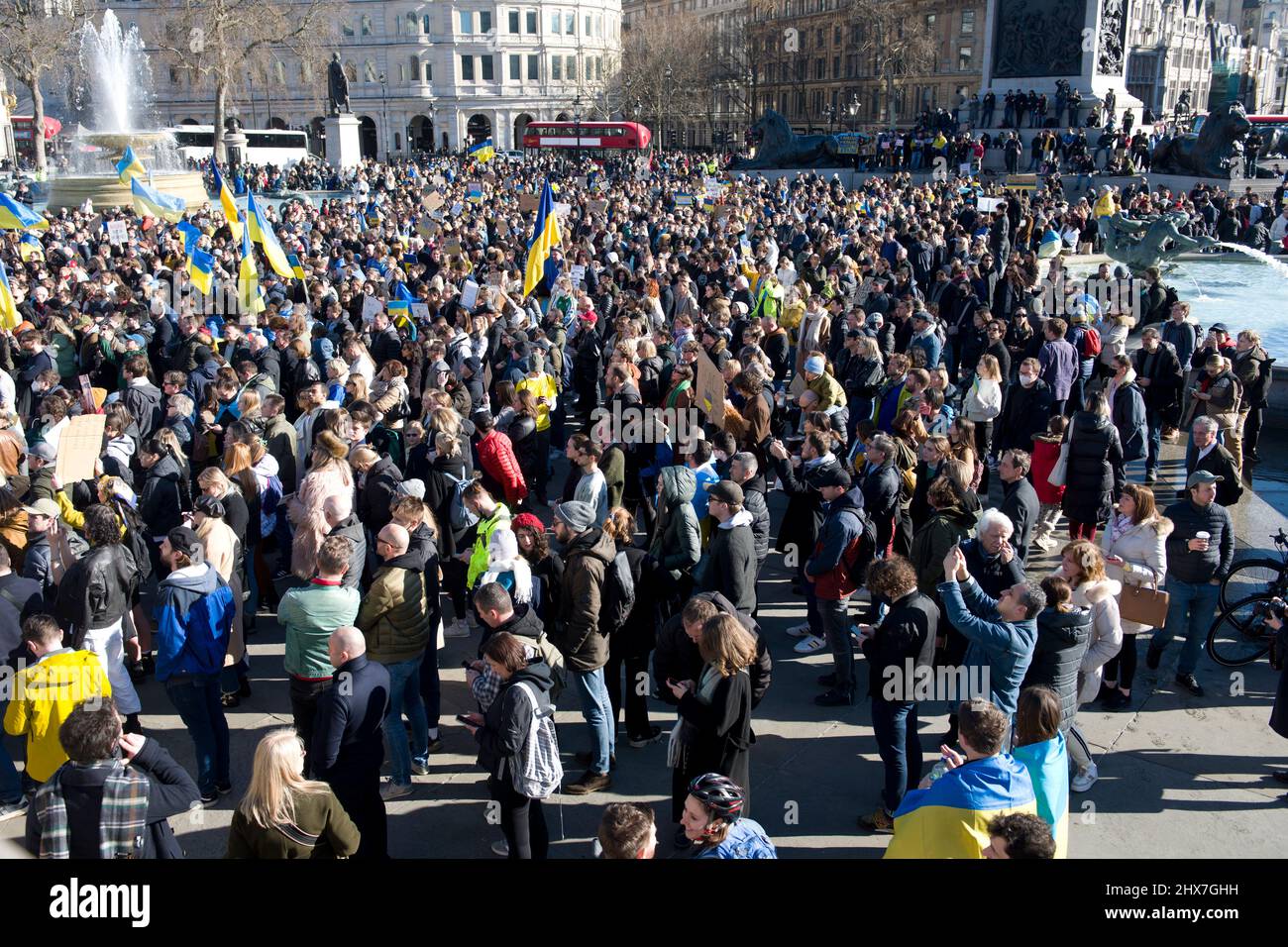 London protest against the Russian invasion of Ukraine 27 February 2022 Stock Photo