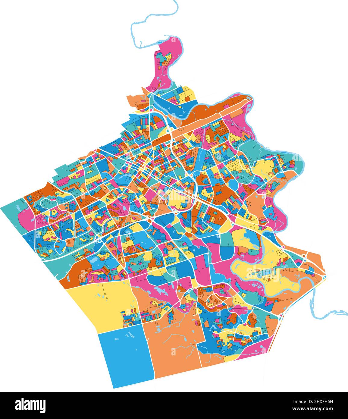 Kitchener Ontario Canada Map Kitchener, Ontario, Canada Colorful High Resolution Vector Art Map With  City Boundaries. White Outlines For Main Roads. Many Details. Blue Shapes  For Stock Vector Image & Art - Alamy