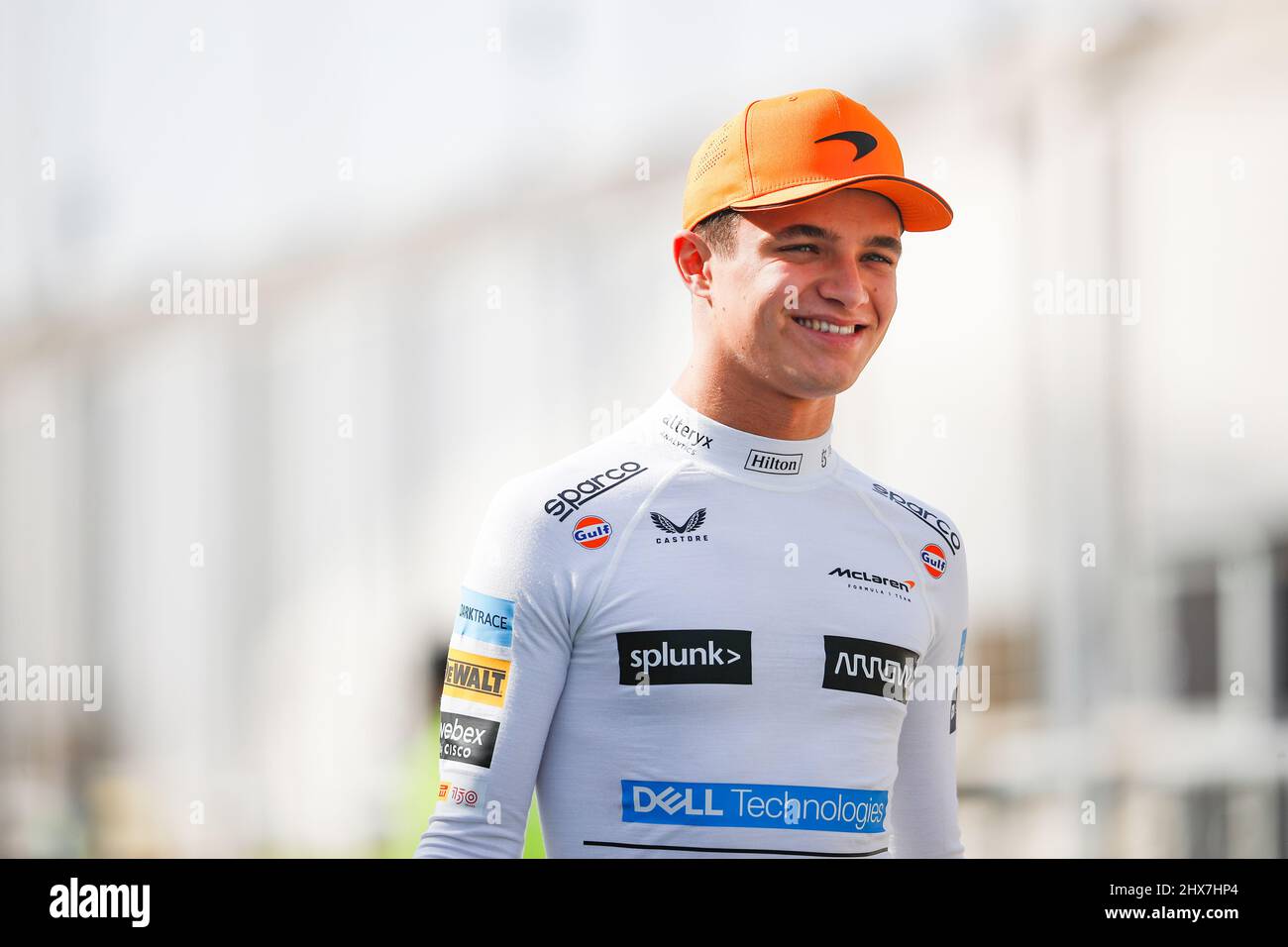 NORRIS Lando (gbr), McLaren F1 Team MCL36, portrait during the Formula 1  Aramco pre-season testing prior the 2022 FIA Formula One World  Championship, on the Bahrain International Circuit, from March 10 to