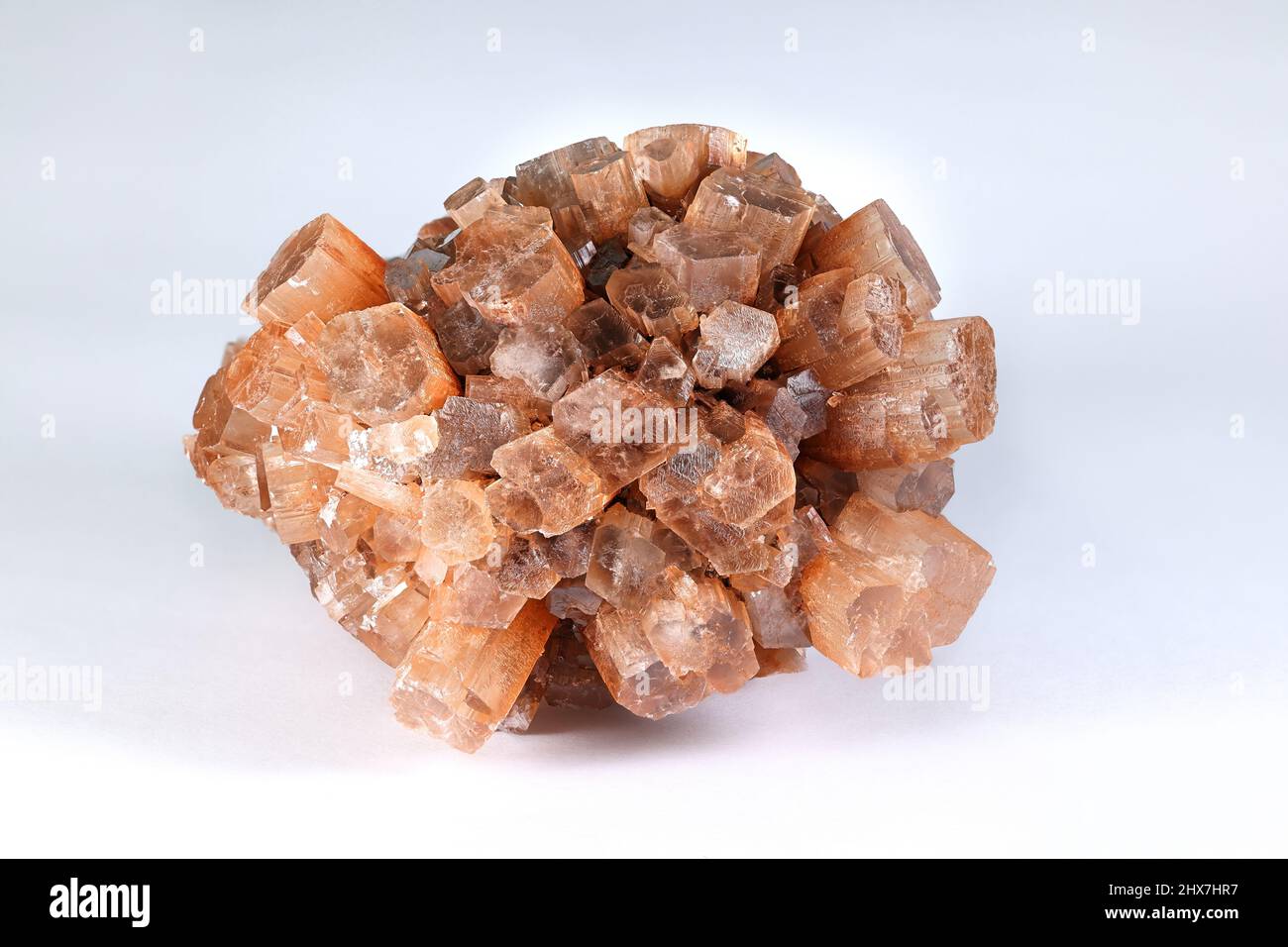 Aragonite crystals from Taouz ares Morocco.   Aragonite is a carbonate mineral, one of the three most common naturally occurring crystal forms of calc Stock Photo