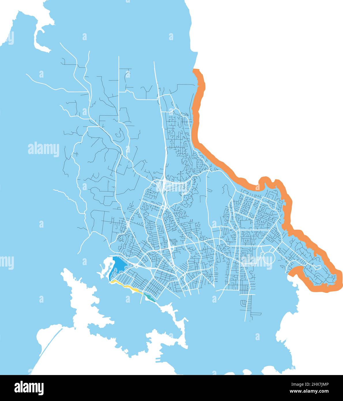 Saanich, British Columbia, Canada colorful high resolution vector art map with city boundaries