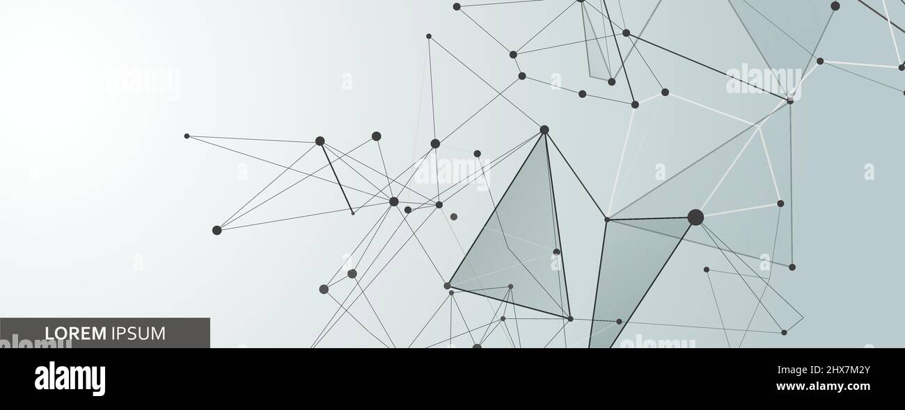 Banner template for science and technology with connect lines and dots ...