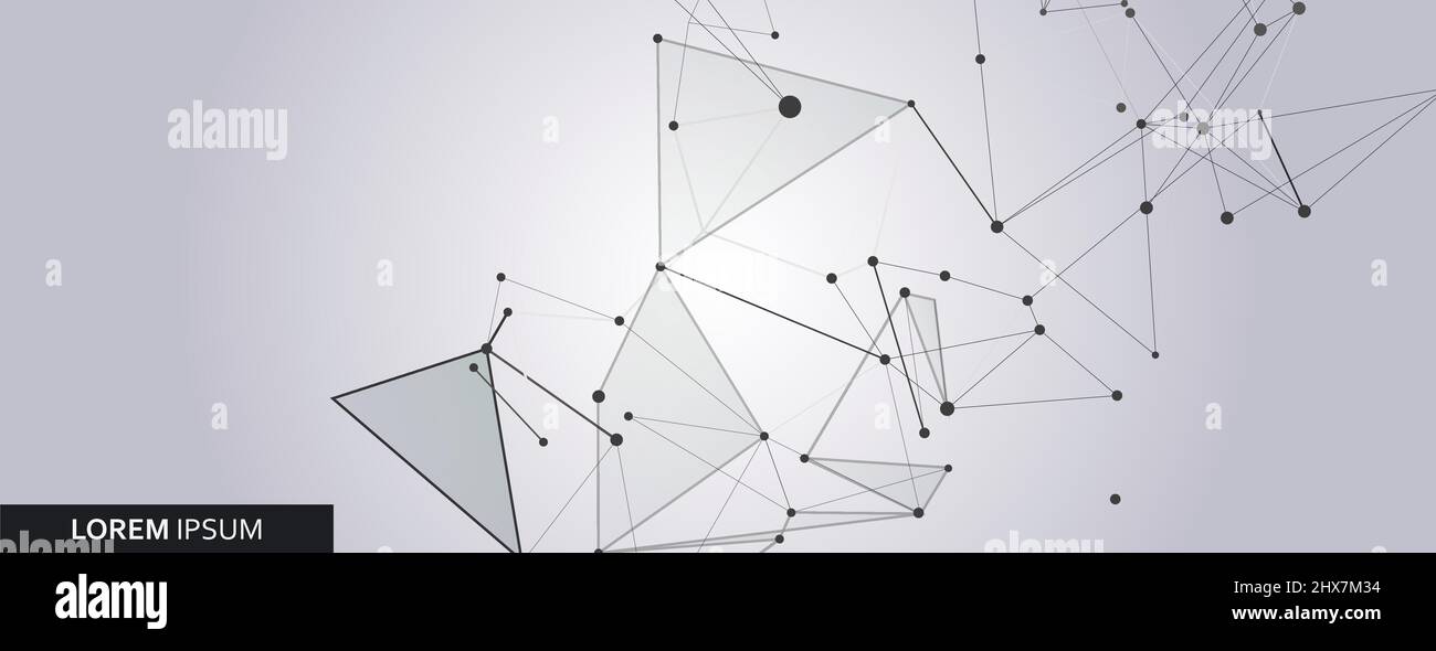 Banner template for science and technology with connect lines and dots ...