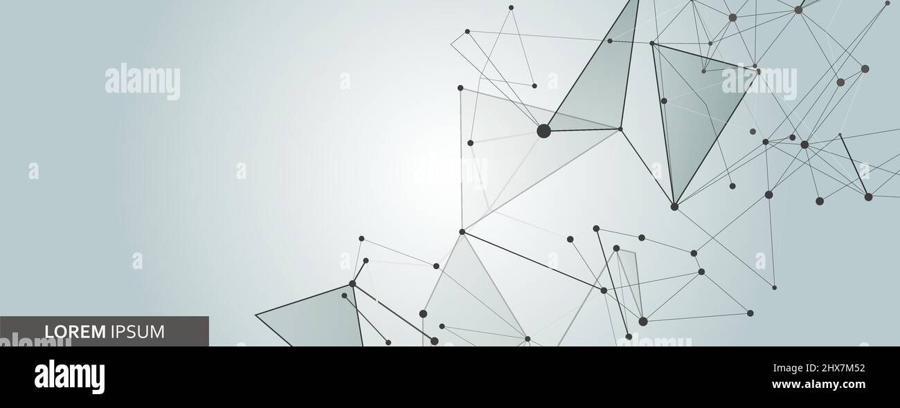 Banner template for science and technology with connect lines and dots ...