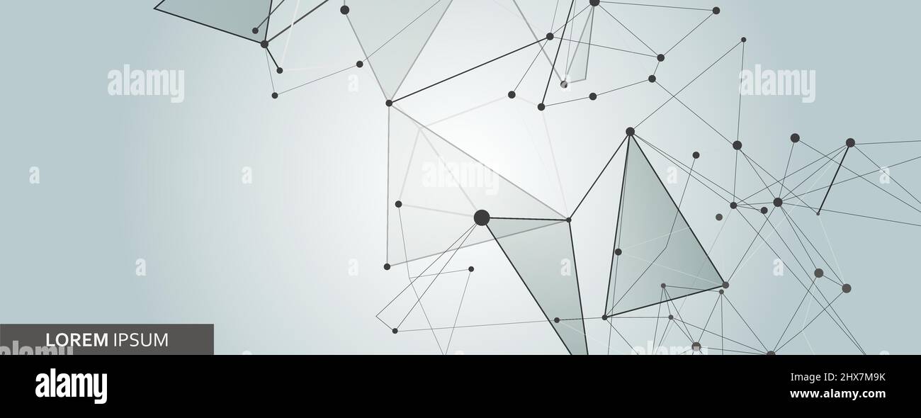 Banner template for science and technology with connect lines and dots ...