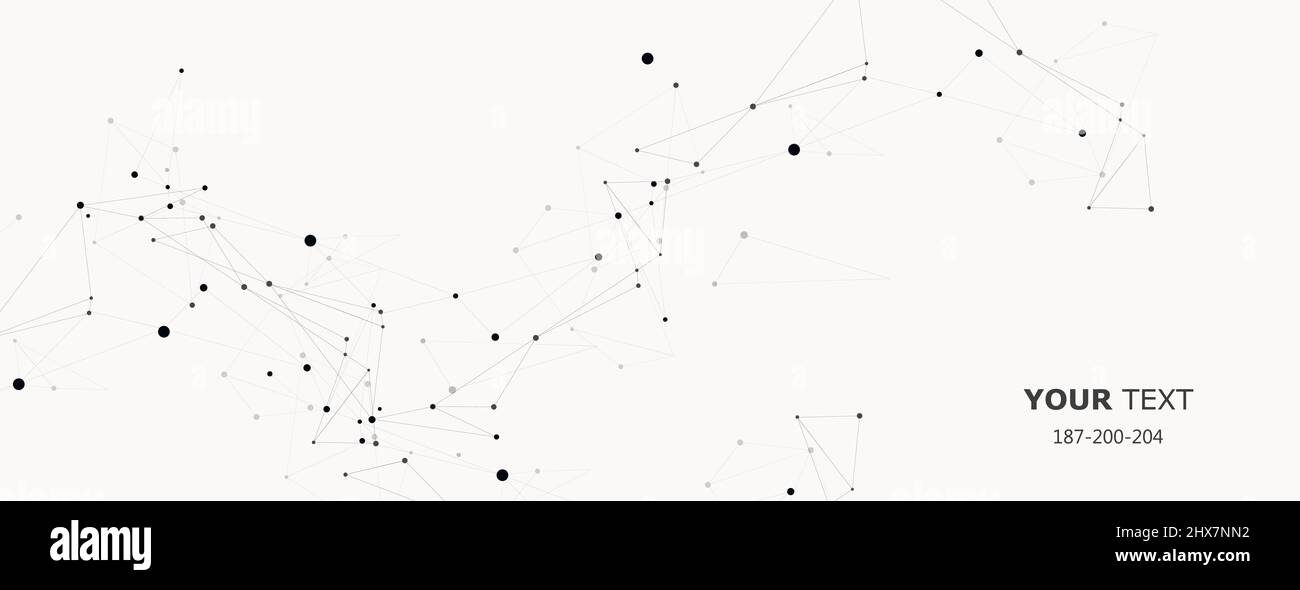 Geometric connected line and dots and vector banner design Stock Vector ...