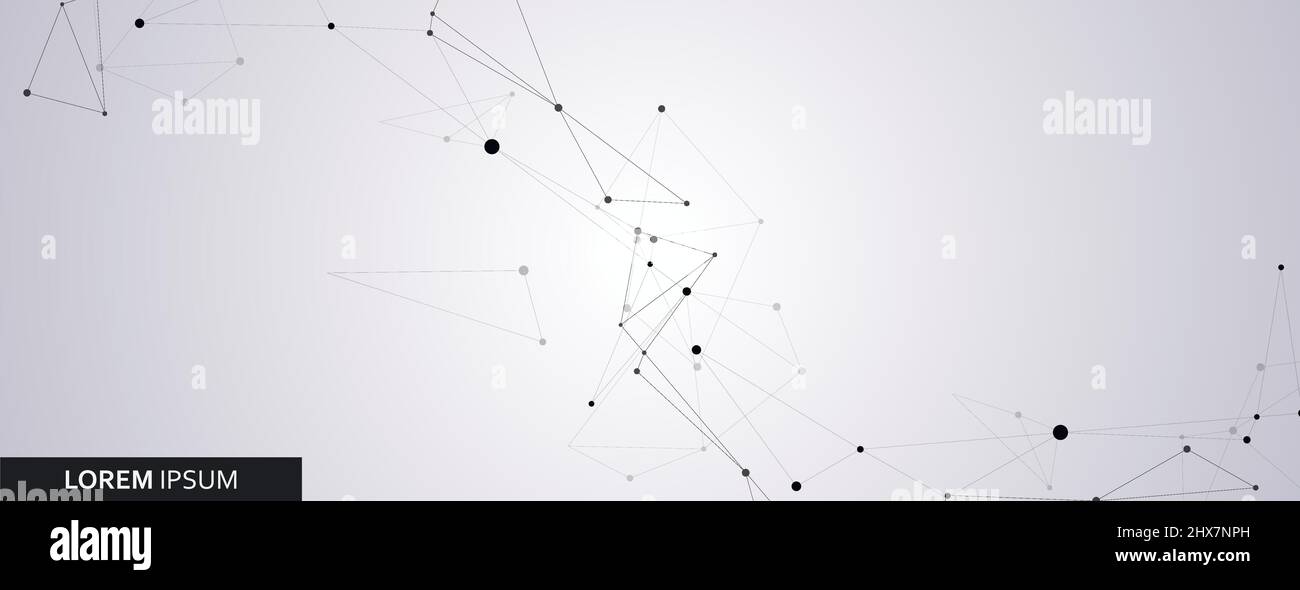 Geometric connected technology design with lines and dots Stock Vector