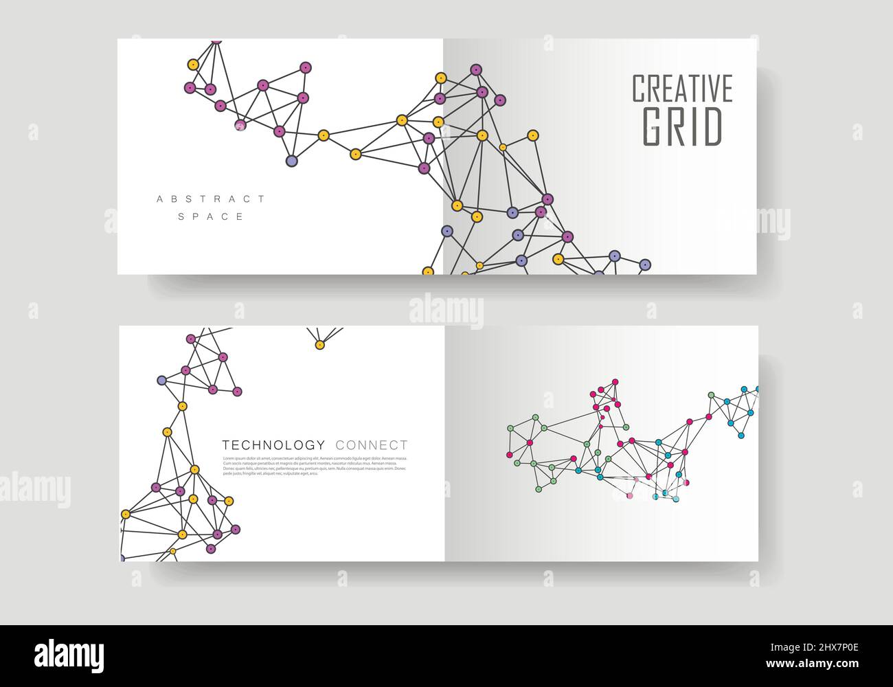 Minimalistic abstract vector presentation design and business templates and connection structure concept Stock Vector