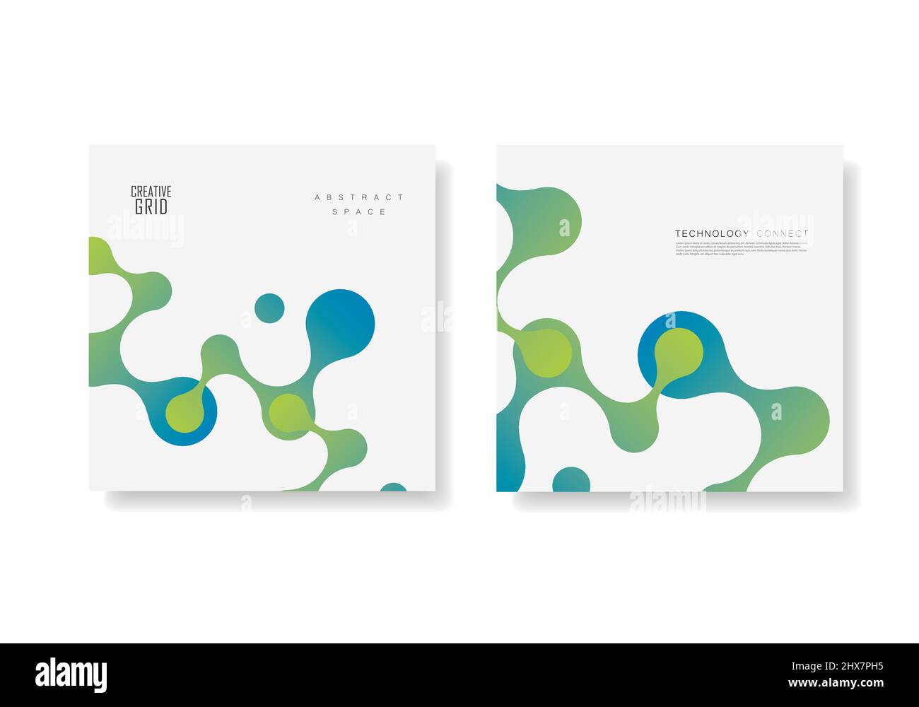 Vector greenblue connected mallets on white background Stock Vector