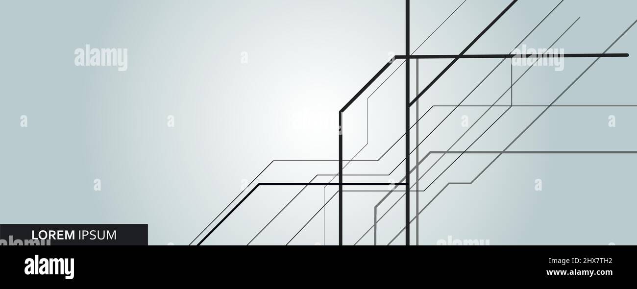 Vector abstract background with black overlapping lines for graphic design Stock Vector
