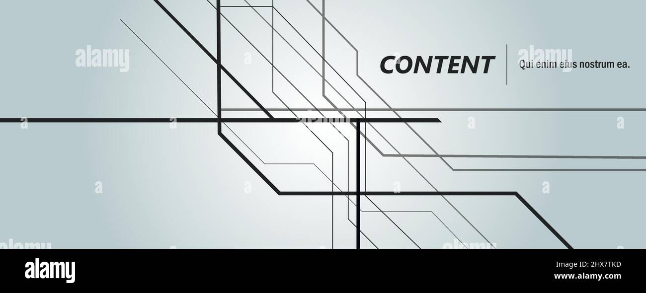 Vector black technology lines on banner background Stock Vector