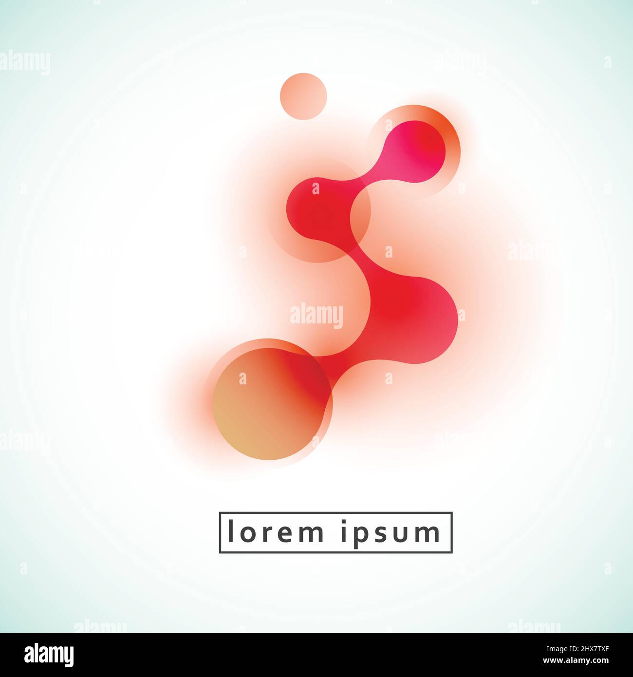 Creative molecule or atom connect design with color circles and lines Stock Vector