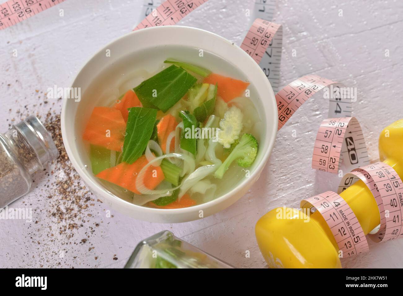 Healthy clear vegetable soup in a bowl Stock Photo - Alamy