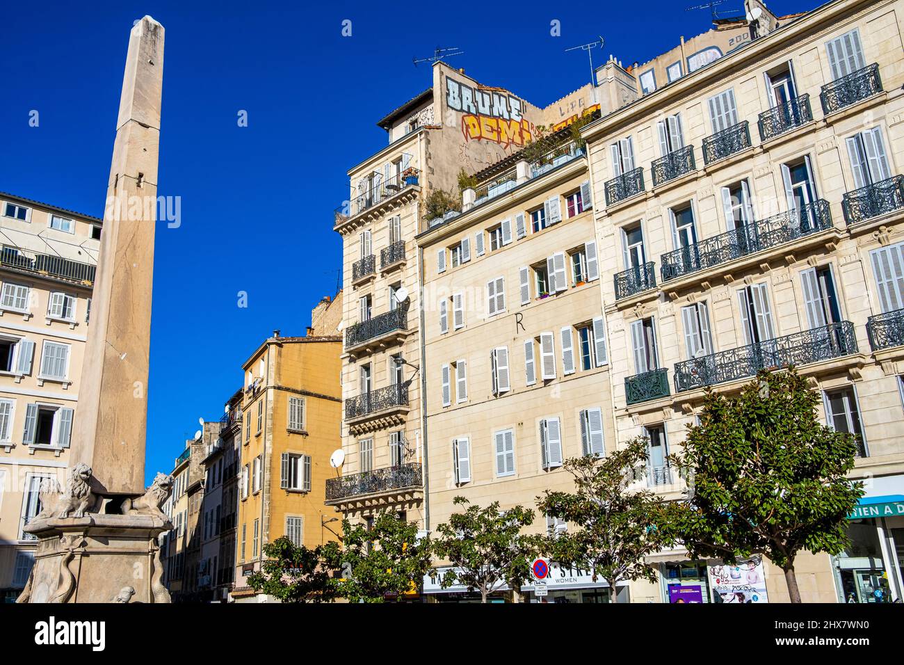Fontaine Fossati, Place des Capucines, Marseille France Stock Photo