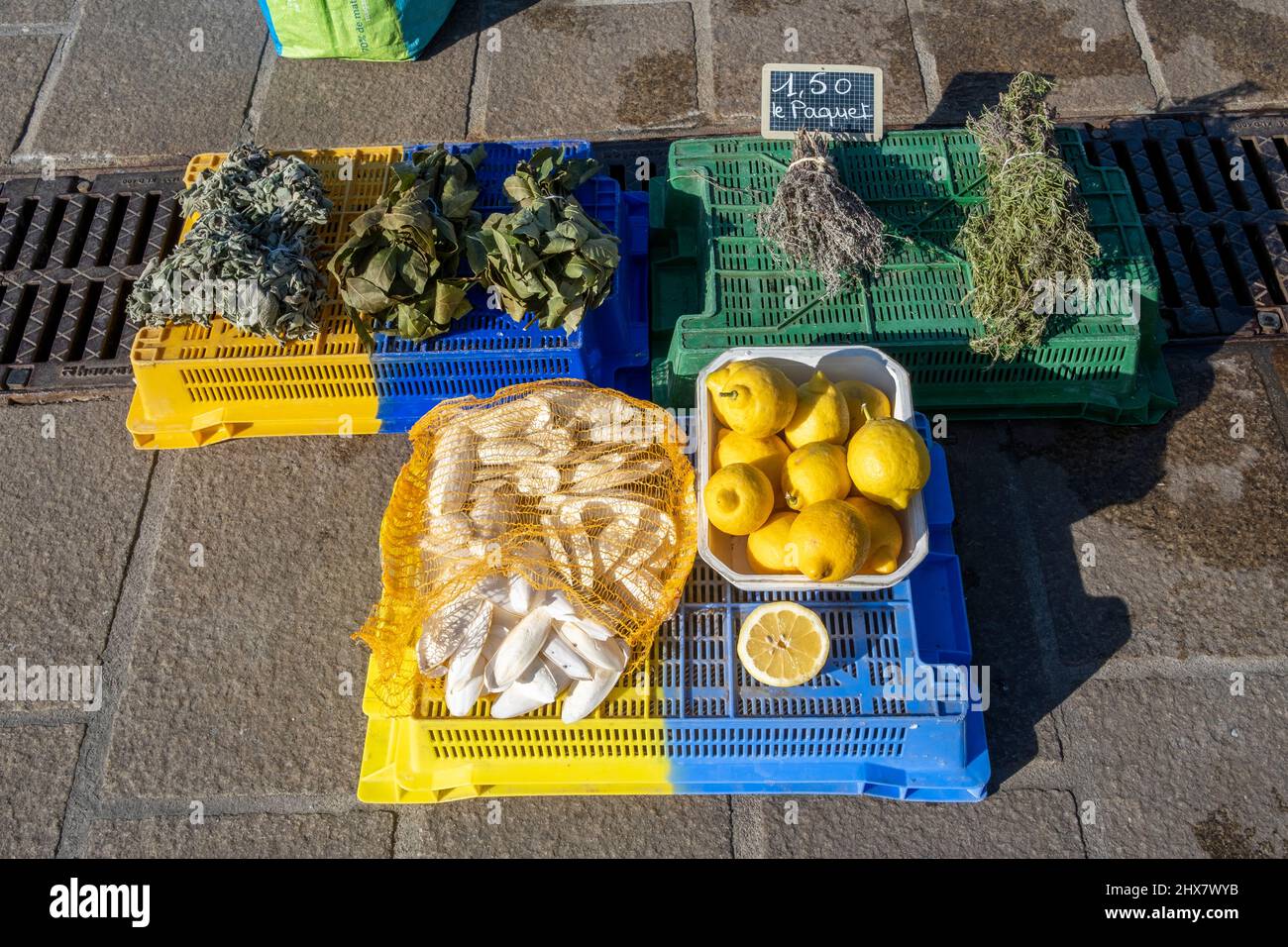 Vieux Port, Marseille, marché aux poissons, France Paca Stock Photo