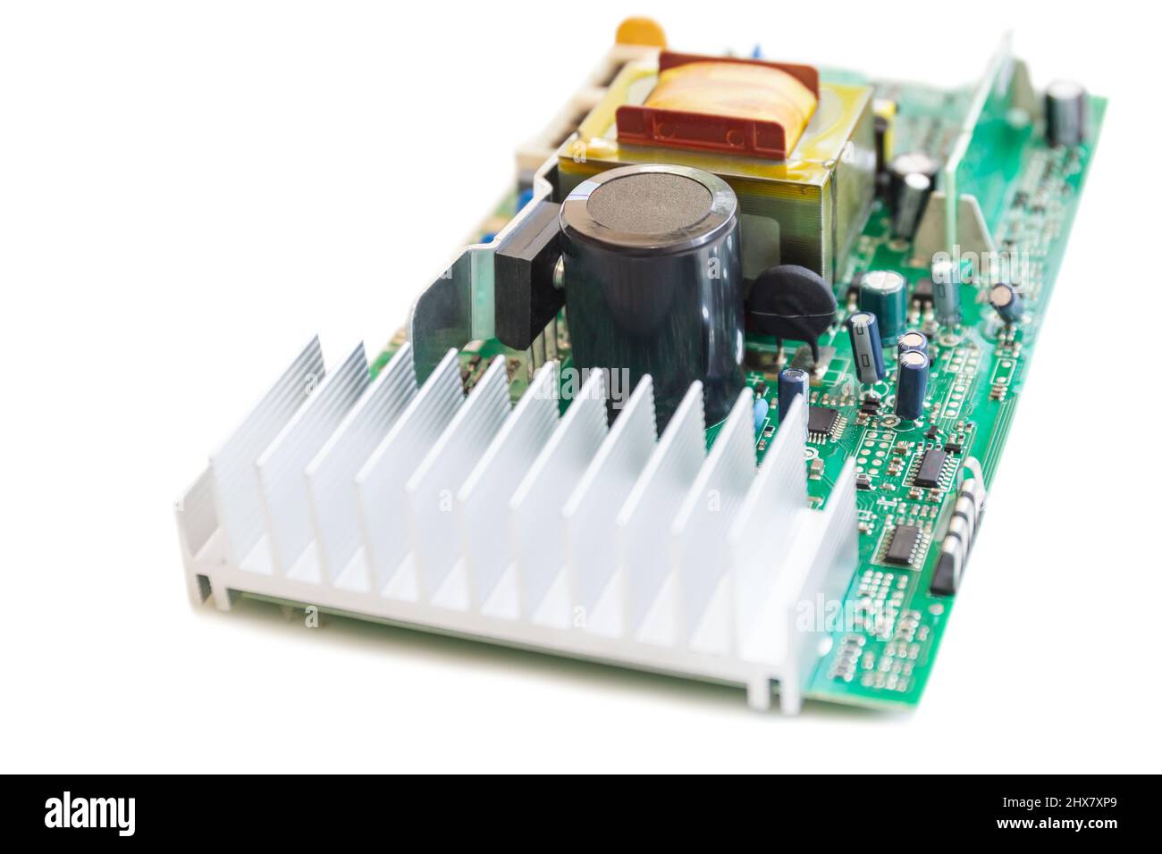 Selected focus microprocessor for electronic circuit board. Stock Photo