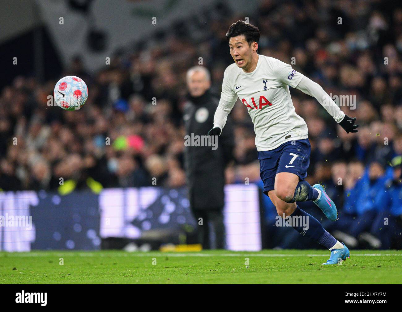 07 March 2022 - Tottenham Hotspur v Everton - Premier League - Tottenham Hotspur Stadium Tottenham Hotspur's Heung-Min Son during the Premier League Stock Photo