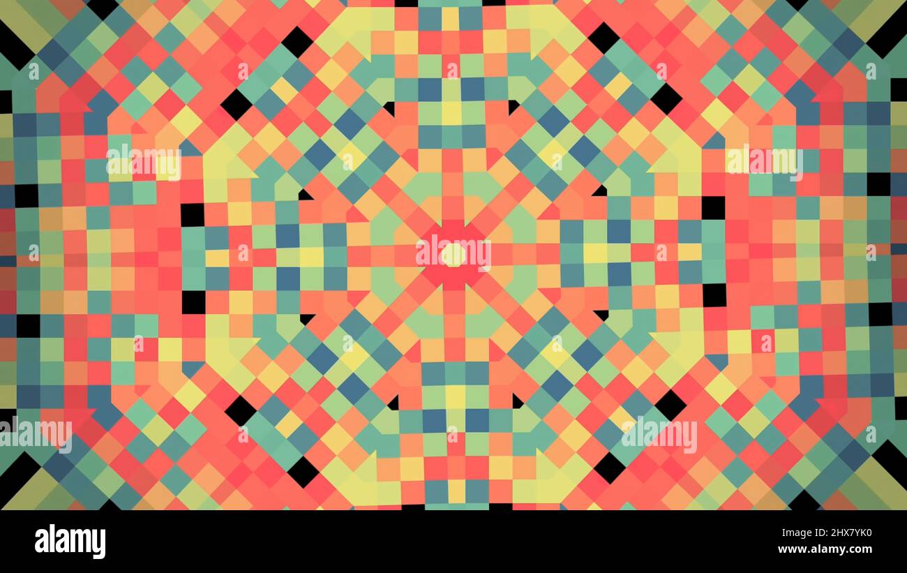 Beautiful abstract multicolored pattern consisting from pixels moving ...