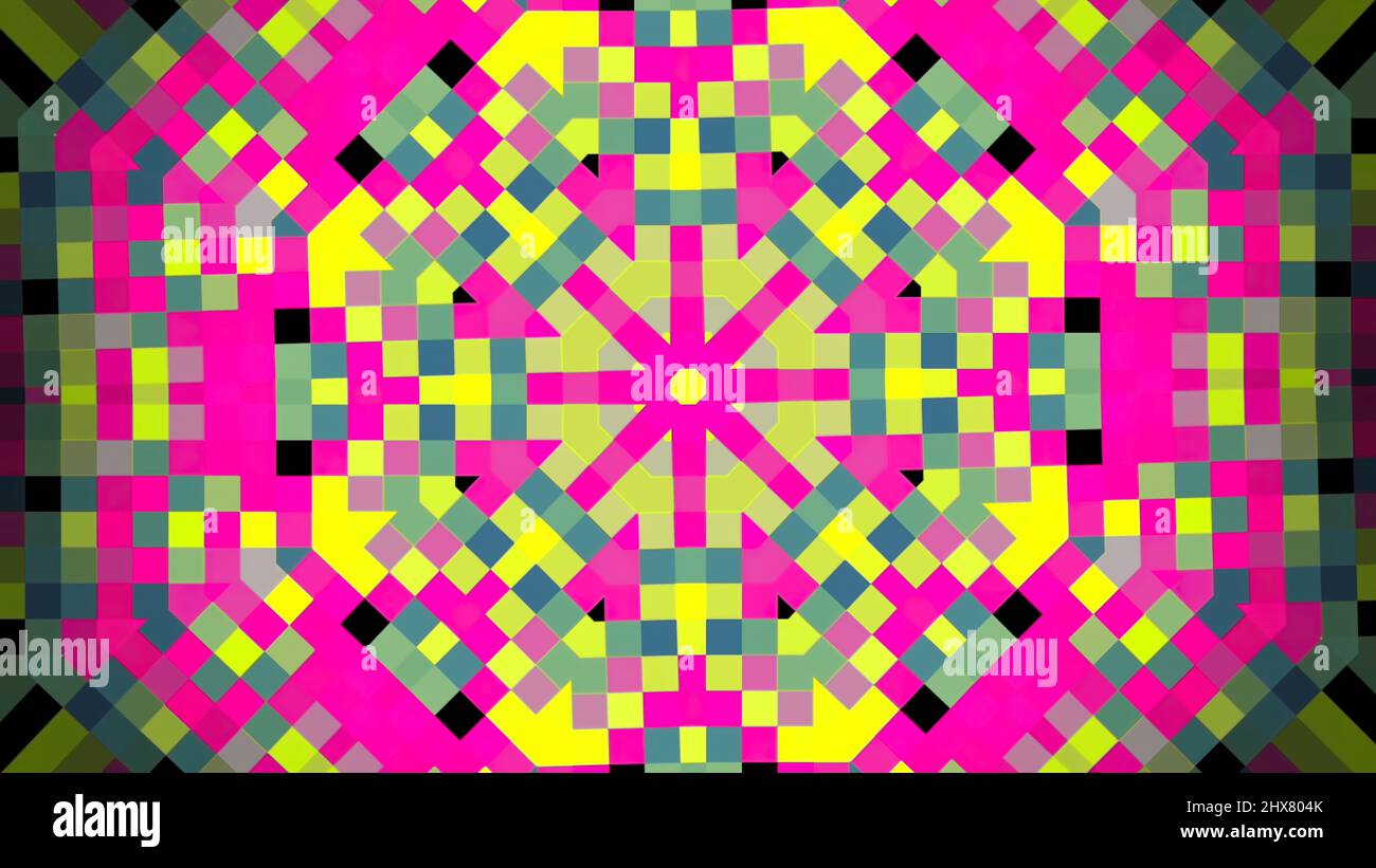 Beautiful abstract multicolored pattern consisting from pixels moving ...