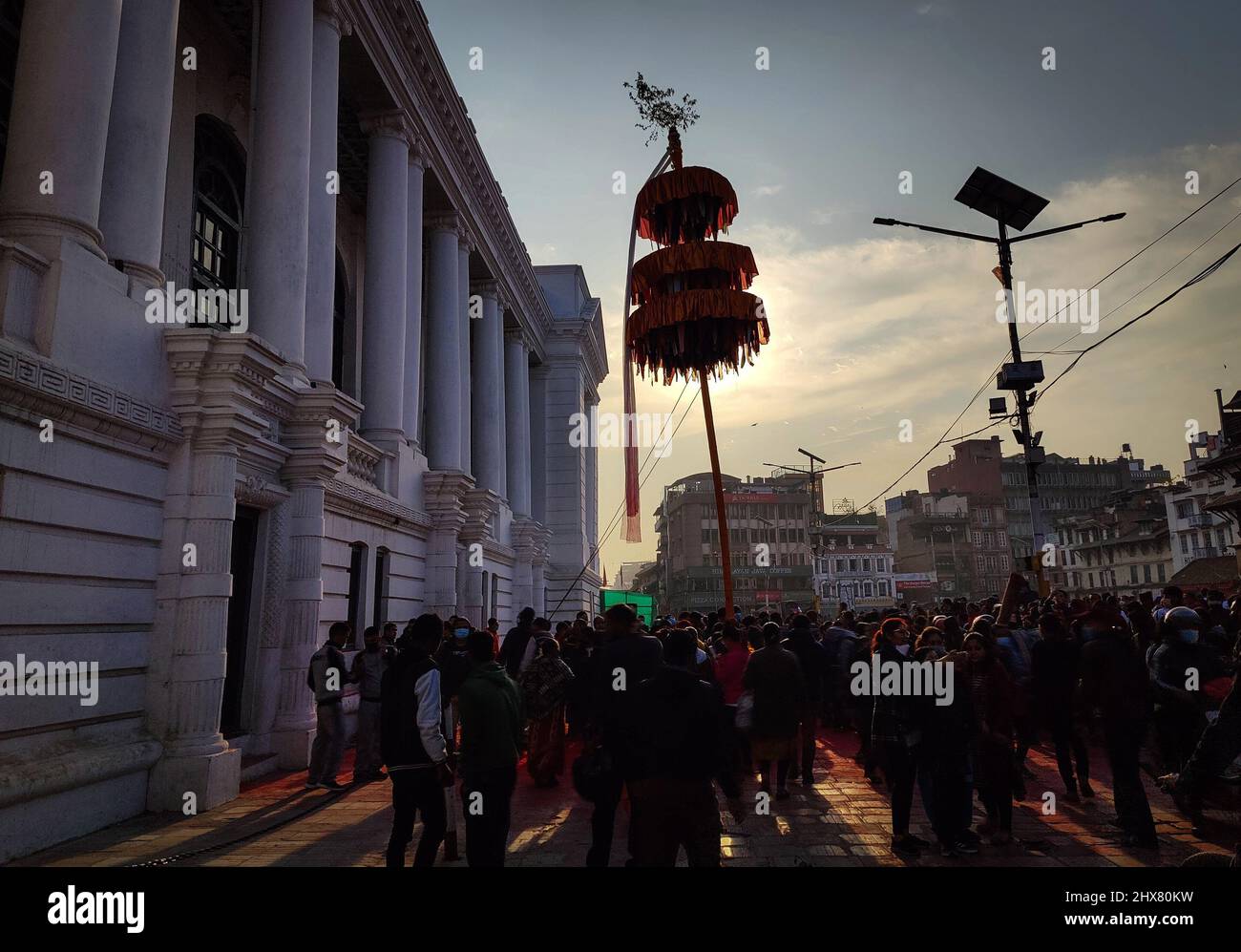 Kathmandu, Bagmati, Nepal. 10th Mar, 2022. Nepali people hoist a