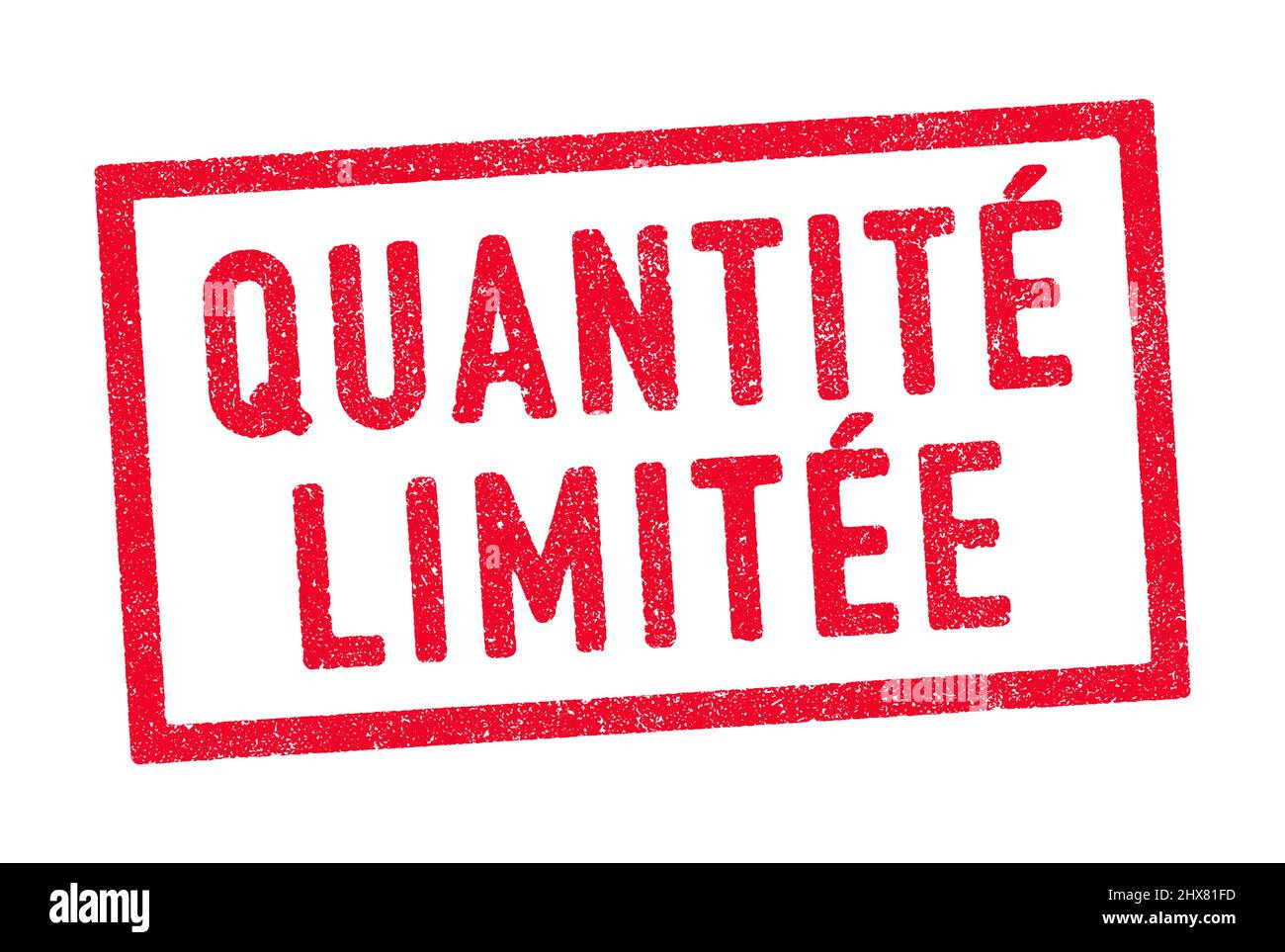 Vector illustration of The words Quantite limitee (Limited quantity in French language) in red ink stamp Stock Vector