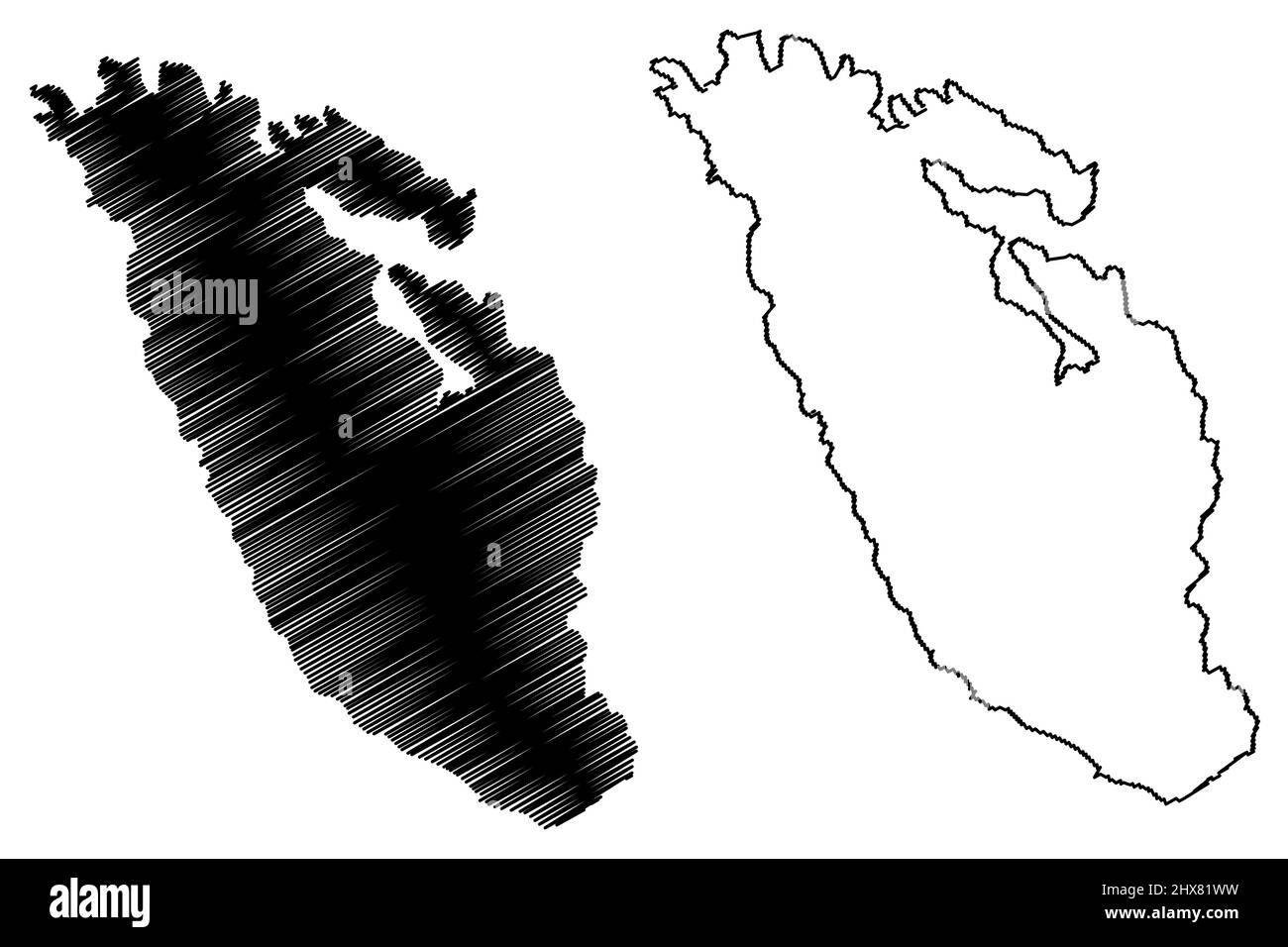 Faringso or Svartsjolandet island (Kingdom of Sweden) map vector ...