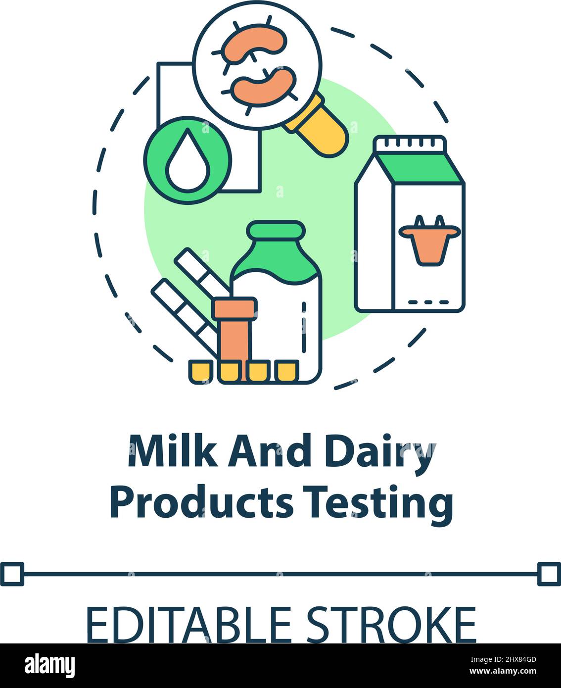 Milk and dairy products testing concept icon Stock Vector Image & Art ...