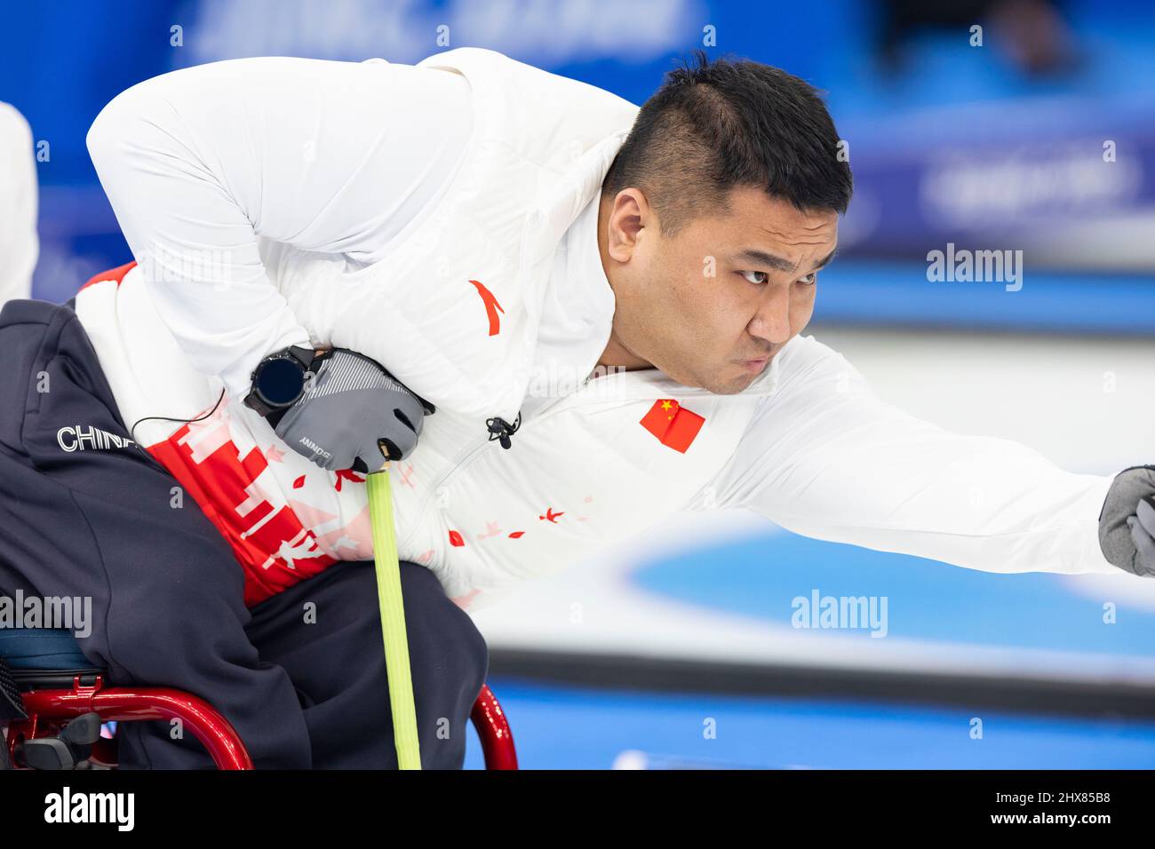 Beijing, China. 10th Mar, 2022. Wang Haitao of China competes during
