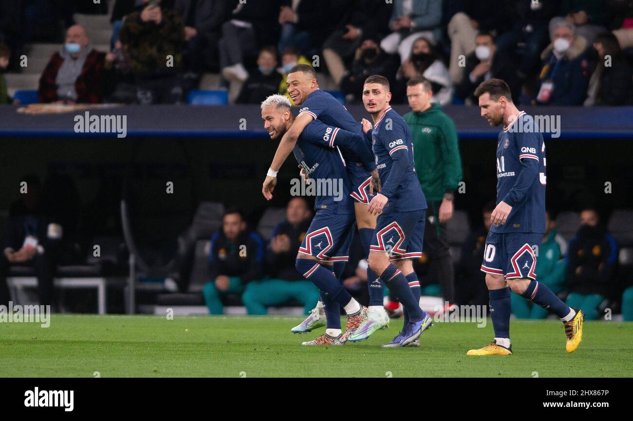 09 March 2022; Santiago Bernabeu Stadium, Madrid, Spain; Champions