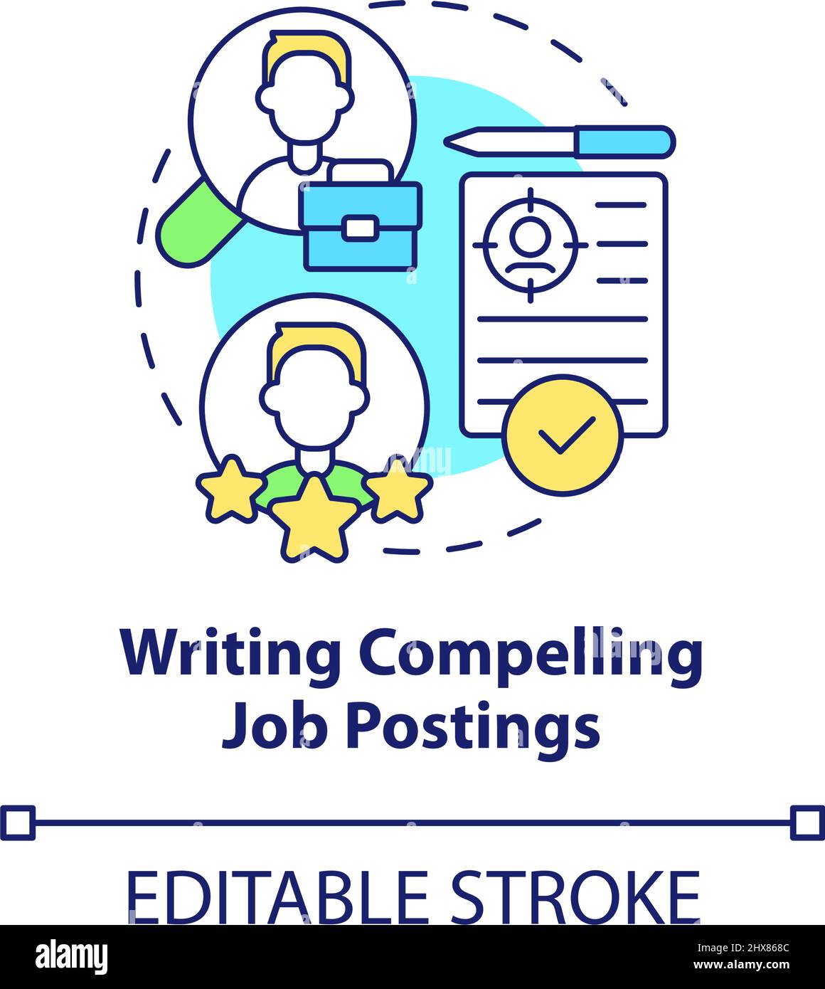 Writing compelling job postings concept icon Stock Vector Image & Art