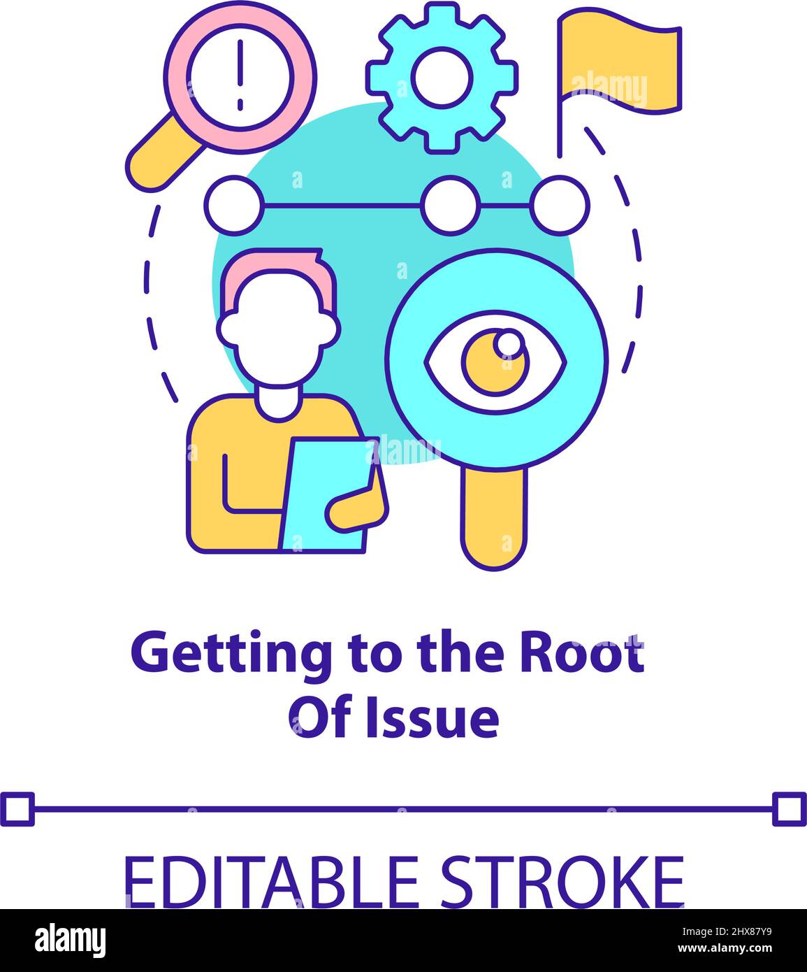 Getting to root of issue concept icon Stock Vector Image & Art - Alamy