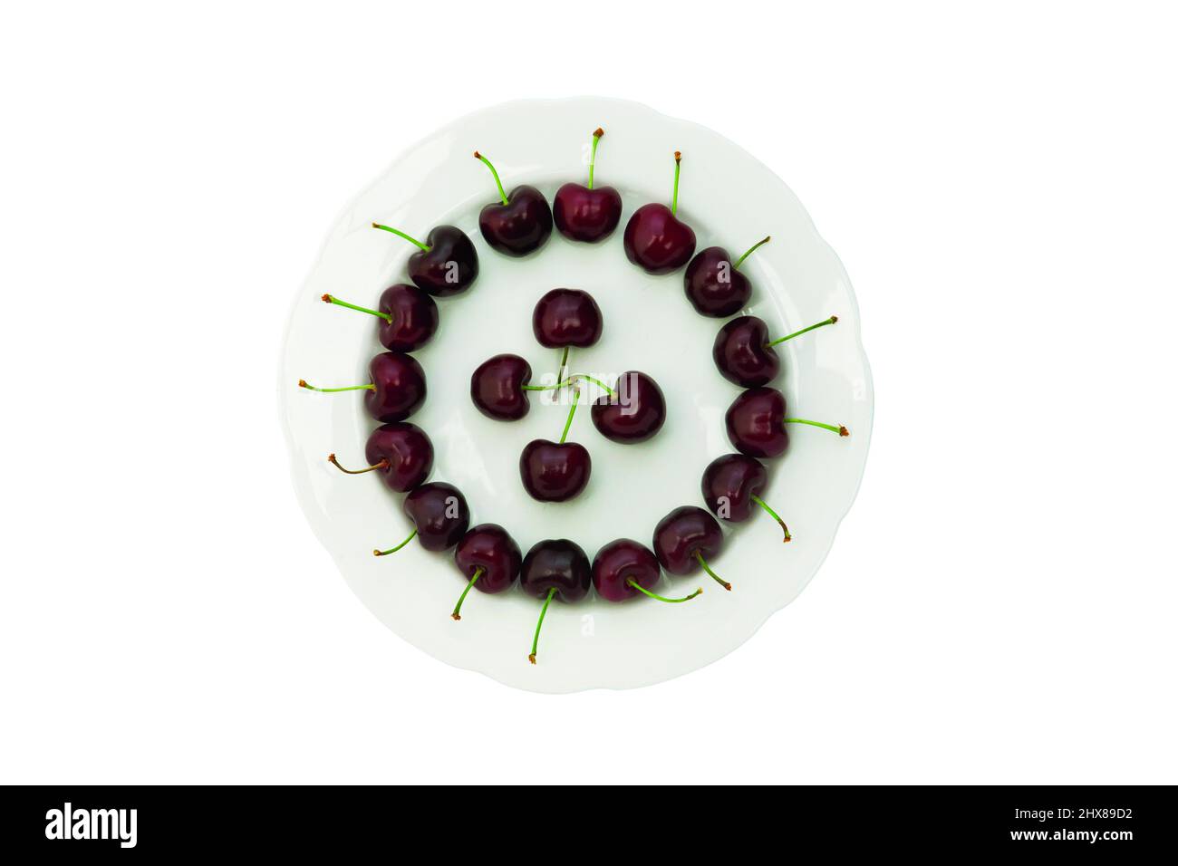 Cherries on a plate Stock Photo