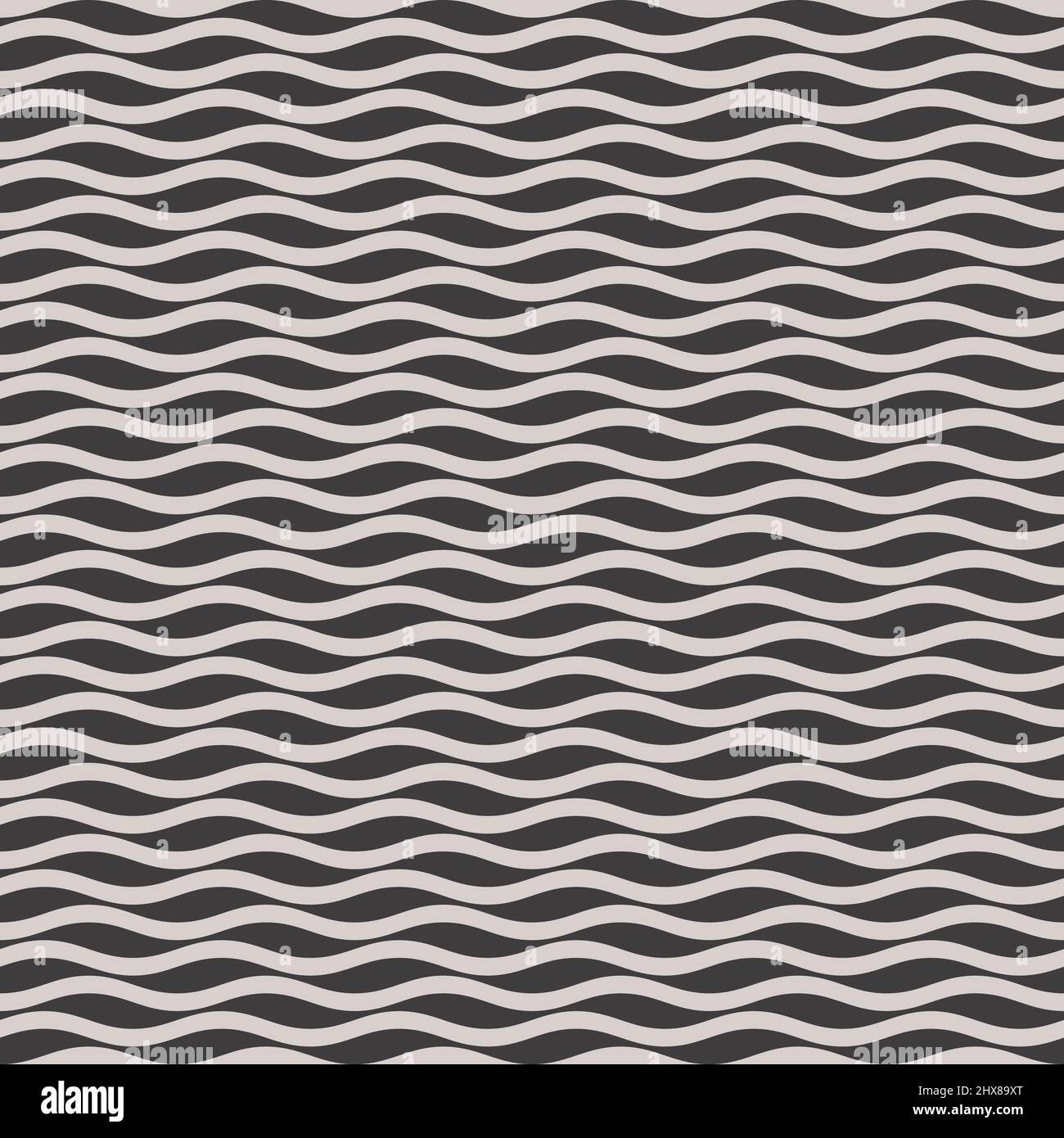 Wavy Lines Seamless Background in Black and White Color. Vector Tileable pattern. Stock Vector