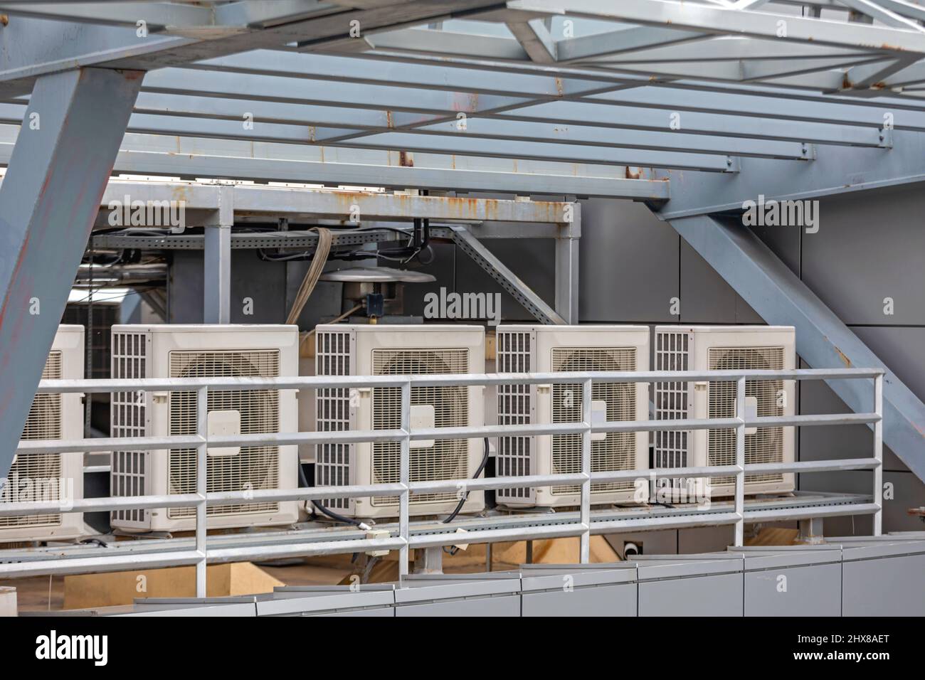 Hvac System Units at Top of Office Building Stock Photo Alamy