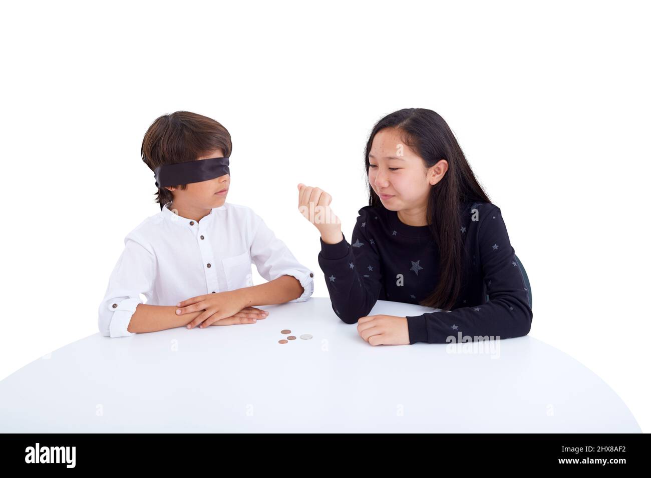 Girl holding and gazing Stock Photo