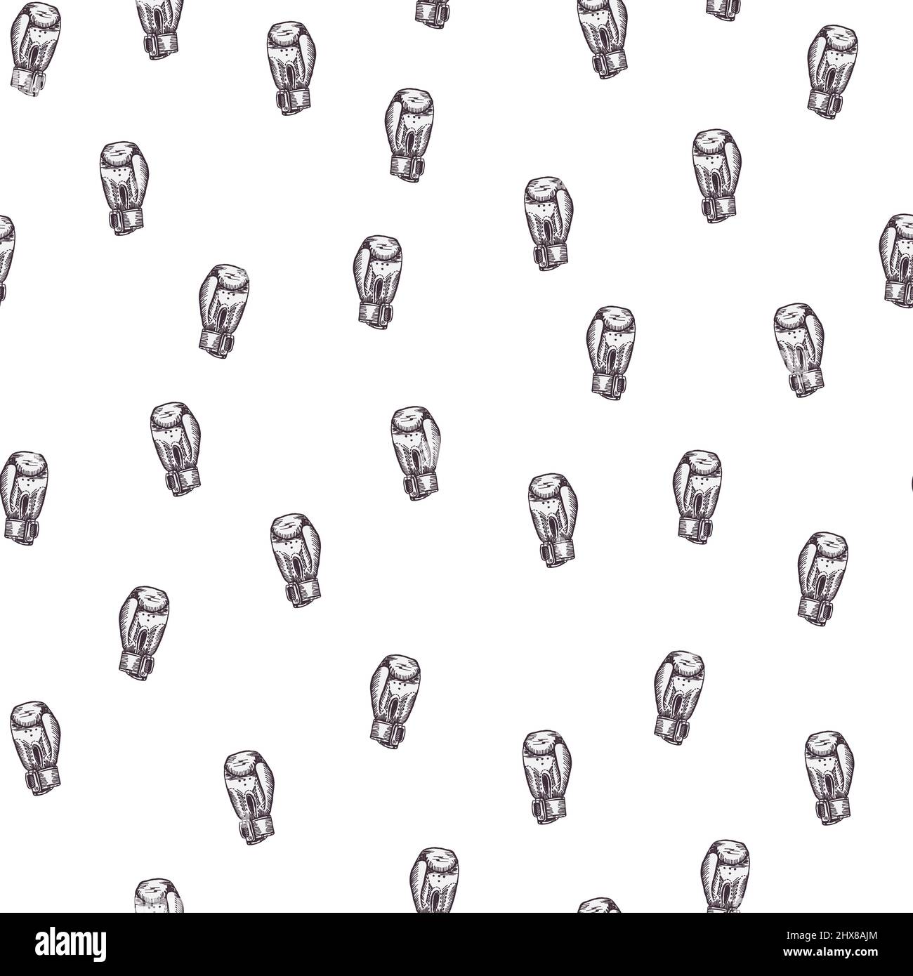 Boxing gloves seamless pattern. Vintage sport inventory background