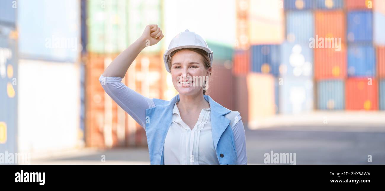 CEO manager celebrating complete project by raising hands up Concept of