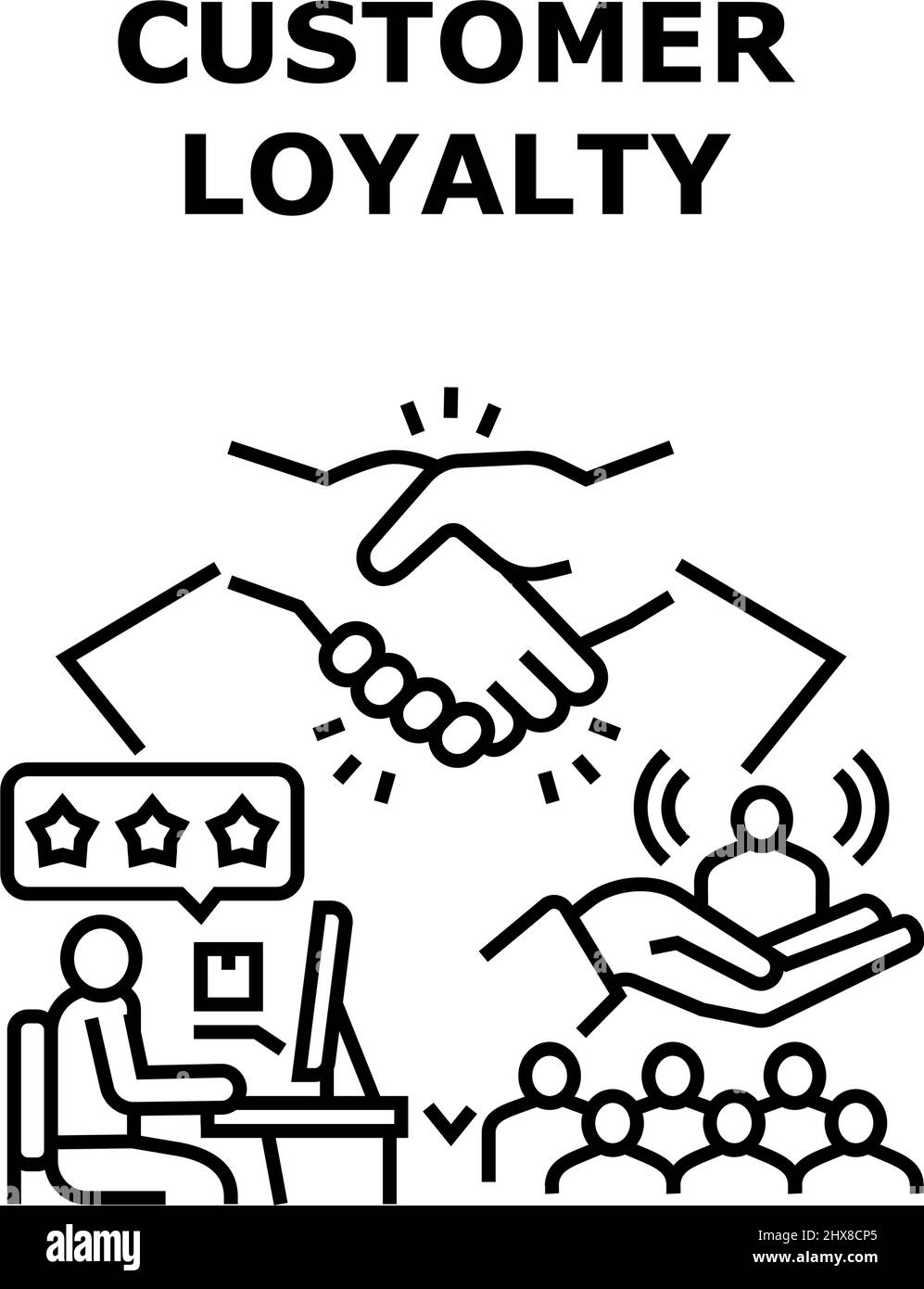 Customer Loyalty Vector Concept Black Illustration Stock Vector Image ...