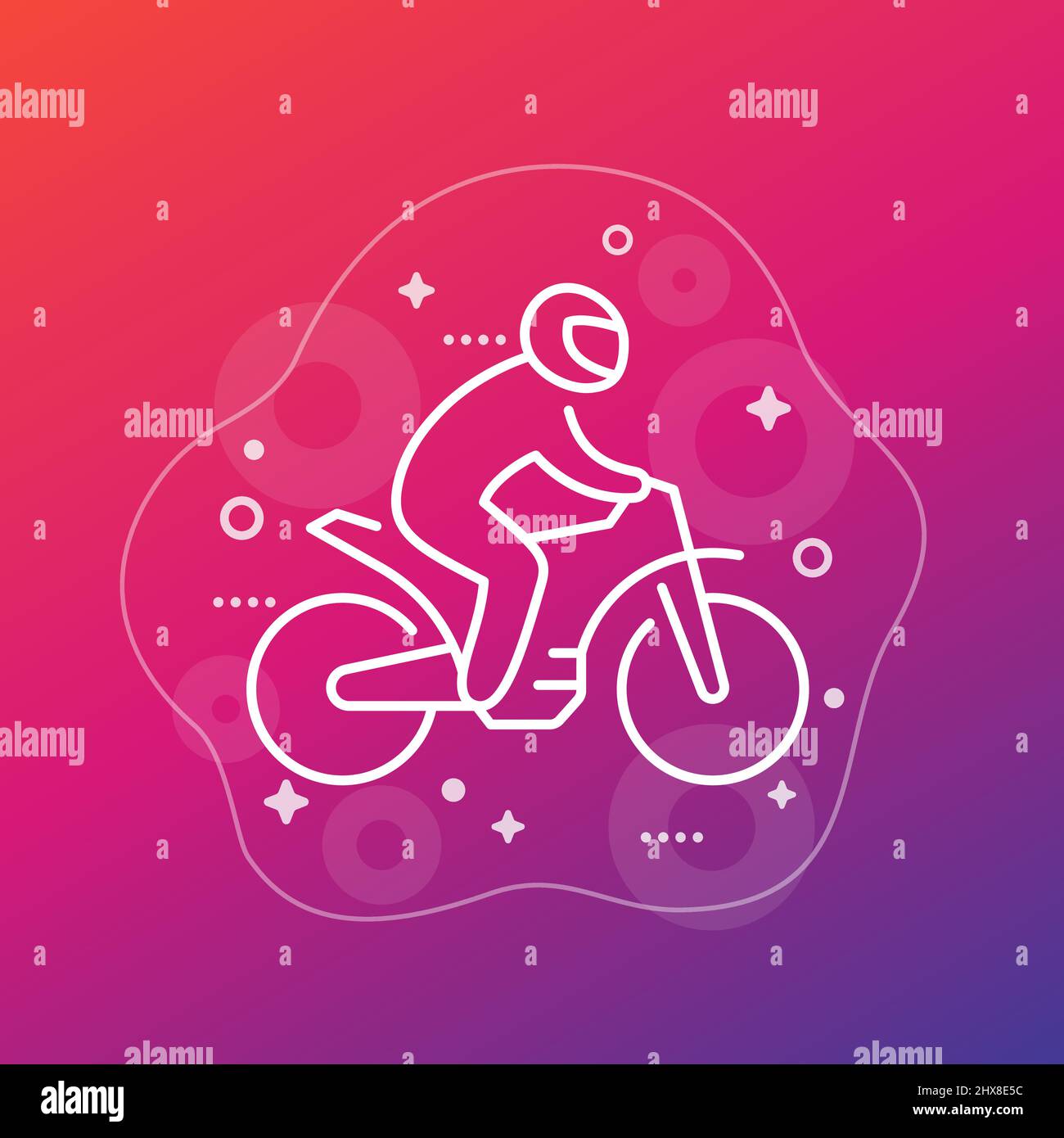 motocross line icon, rider on a motorcycle vector Stock Vector Image ...