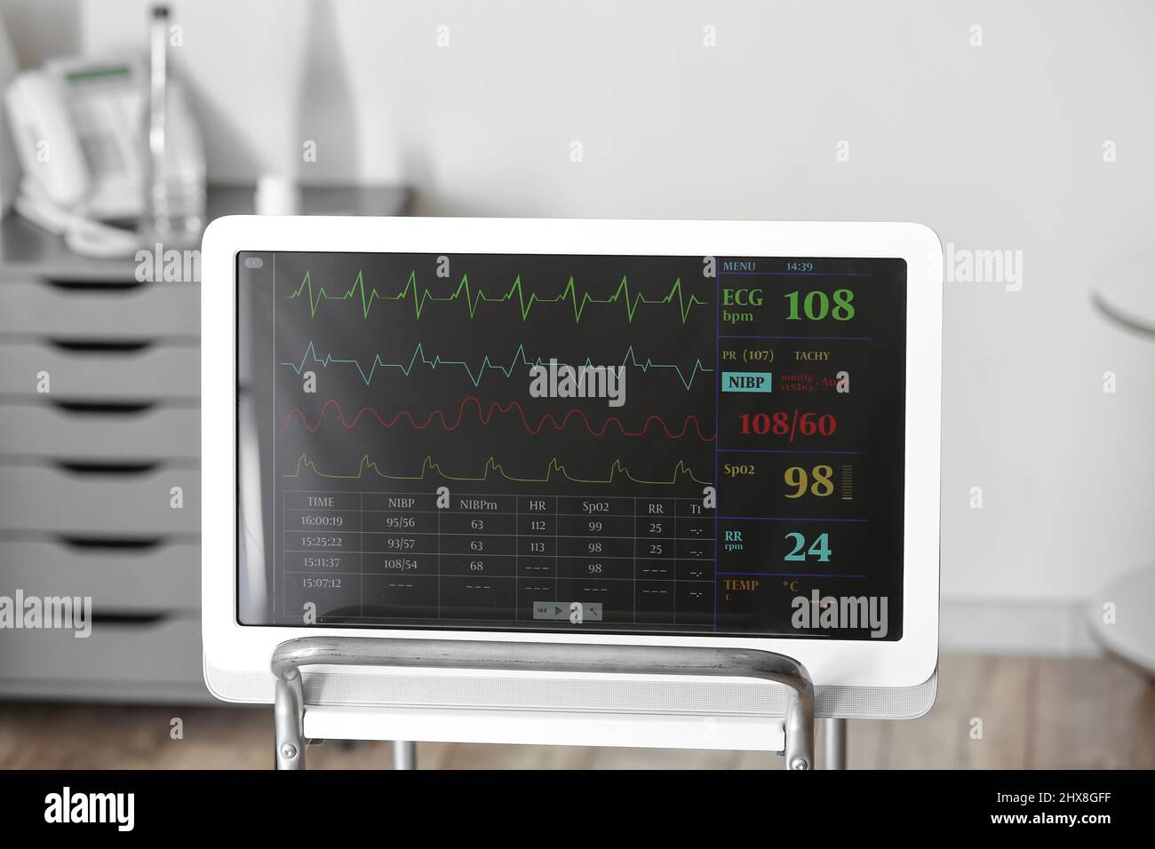 Modern heart rate monitor in hospital Stock Photo Alamy