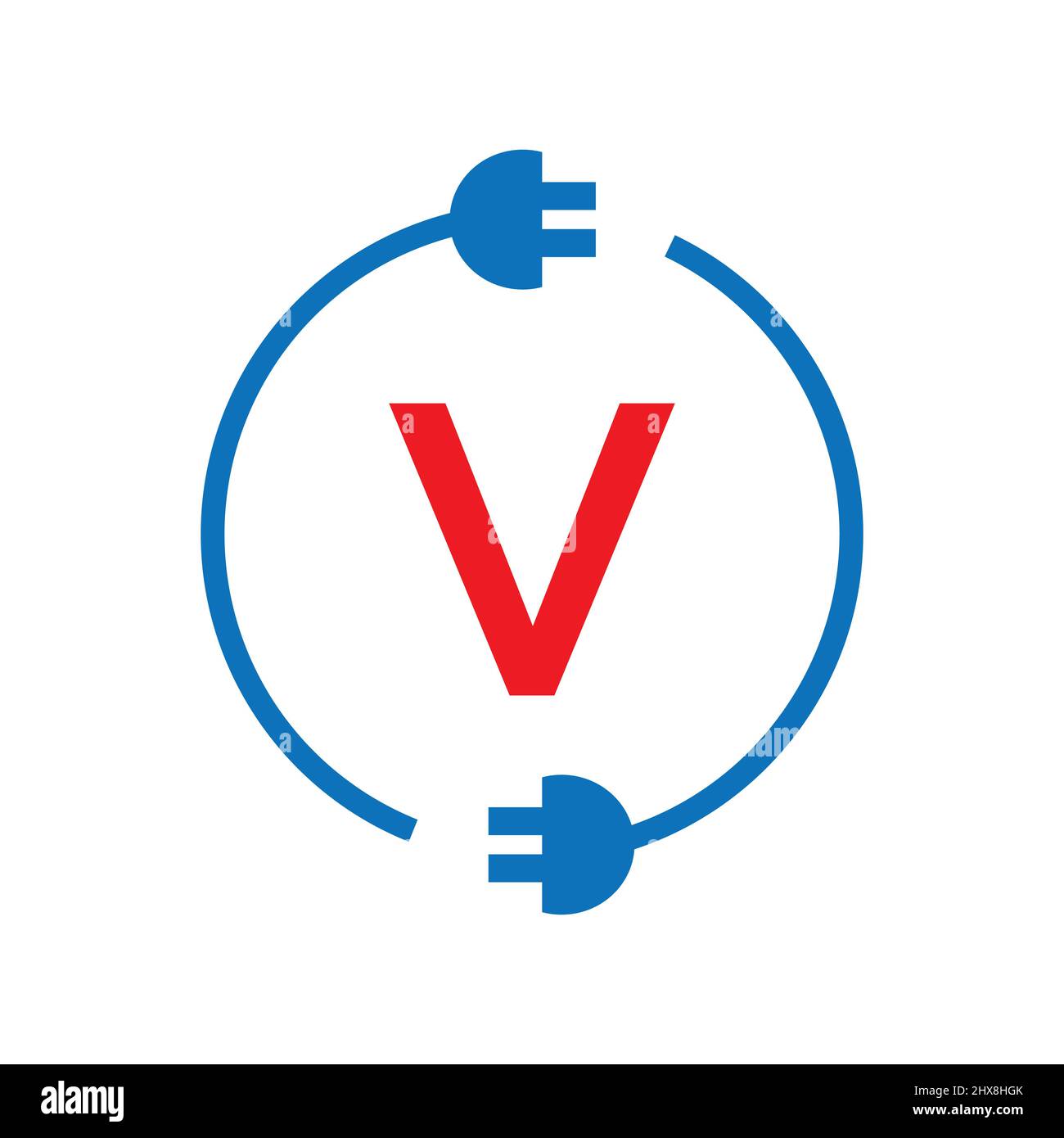 Thunder Bolt Letter V Electricity Logo. Electric Industrial, Power Sign ...