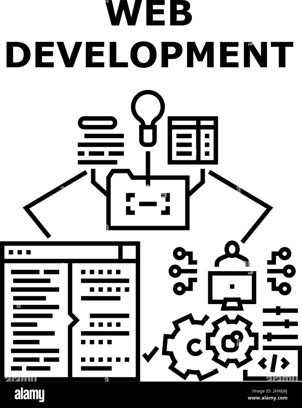 Web Development Vector Concept Black Illustration Stock Vector Image ...