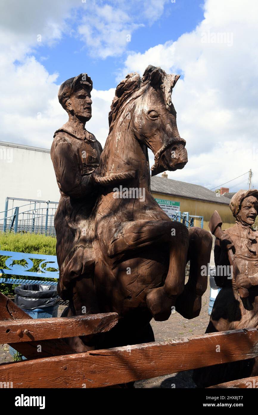 Stock Images of West Wales  190521   St Clears village in Carmarthenshire    Rebecca Riots Sculpture      Picture by Richard Williams Photography Stock Photo