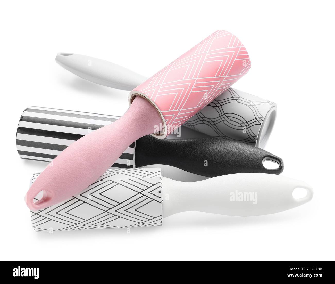 New lint rollers on white background Stock Photo Alamy