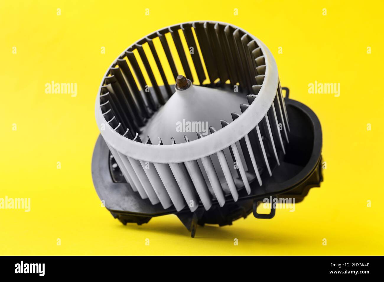 Car heater fan on yellow background Stock Photo Alamy