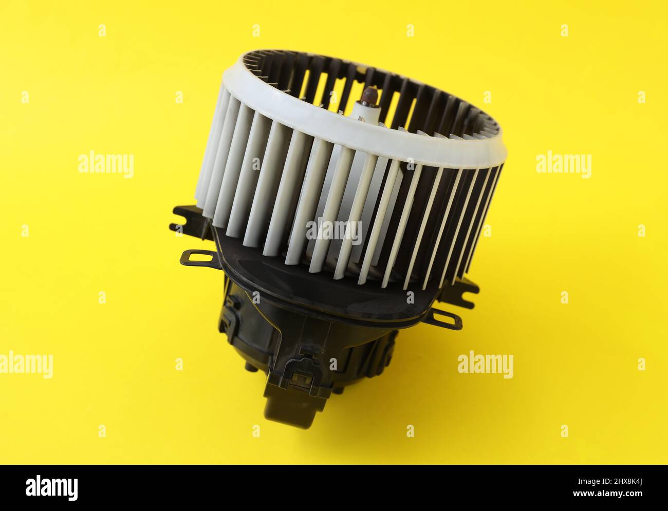 Car heater fan on yellow background Stock Photo Alamy